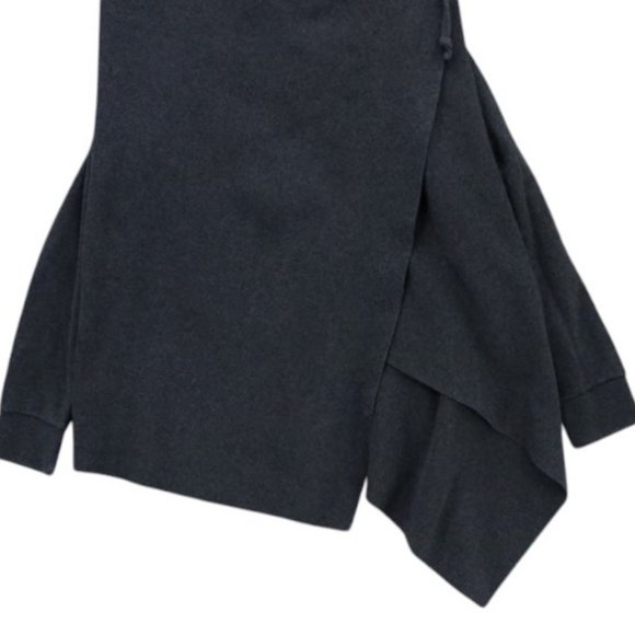 All Saints dark grey asymmetrical long sleeve sweater size S - Picture 4 of 8